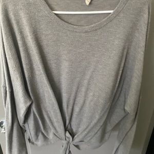 Tie- front long sleeve